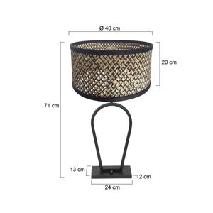 Stolná lampa Stang 3751ZW, čierna/prírodná