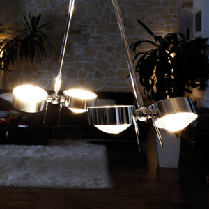 Závesná lampa PUK CEILING; 4-pl. chróm 80 cm
