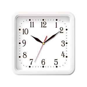 Nástenné hodiny s minerálnym sklom biela, 25 x 25 cm